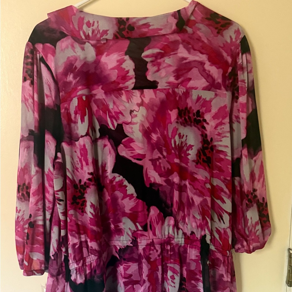 Kohl's Vibrant Pink Floral Blouse